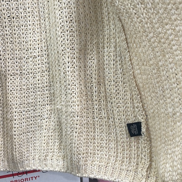 Chunky Oversized Solid Color Open Front Cream Knit Cardigan Sweater - Picture 9 of 15